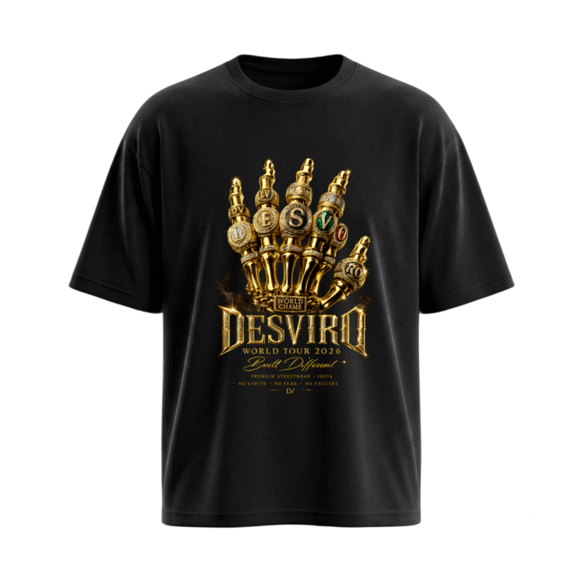 DESVIRO SKELETON Unisex Standard Crew T-Shirt-C1