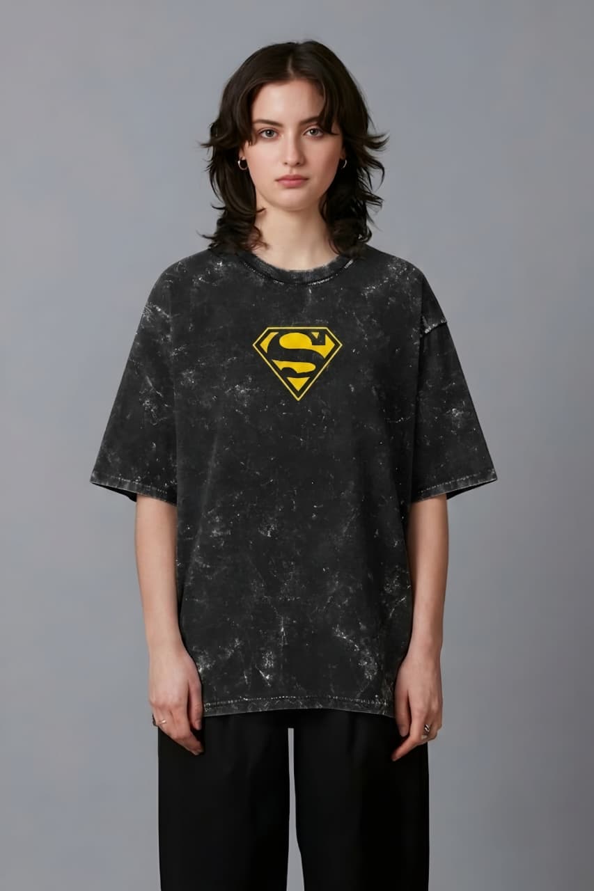 Unisex Acid Washed Oversized Tee